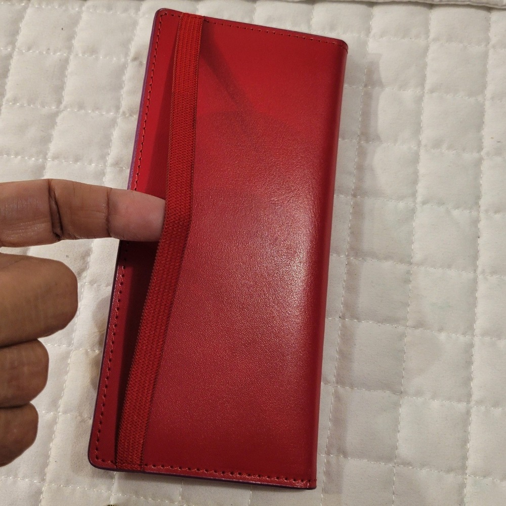 Baekgaard Card Keeper Wallet Solid Red Plum Purple Colorblock Cute Vera Bradley - Picture 5 of 8